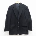 M★古着 ラルフローレン チャップス 長袖 ブランド テーラード ジャケット メンズ 90年代 90s ロング丈 ウール 黒 25nov27