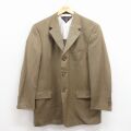 L★古着 トミーヒルフィガー 長袖 ブランド テーラード ジャケット メンズ 90年代 90s ウール USA製 ベージュ 25dec15
