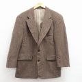L★古着 ラルフローレン チャップス 長袖 ブランド テーラード ジャケット メンズ 80年代 80s ロング丈 ウール カナダ製 茶 25dec25