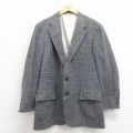 L★古着 ラルフローレン 長袖 ブランド テーラード ジャケット メンズ 90年代 90s ロング丈 USA製 グレー他 チェック【spe】 25dec25