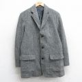 S★古着 ジェイクルー ハリスツイード 長袖 テーラード ジャケット メンズ ツイード 手織り ウール グレー他 26jan20