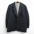 XL★古着 ピエールカルダン 長袖 ブランド テーラード ジャケット メンズ 90年代 90s ロング丈 ウール USA製 濃グレー 26jan20