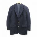 M★古着 ラルフローレン チャップス 長袖 ブランド テーラード ジャケット ブレザー メンズ 90年代 90s ロング丈 ウール カナダ製 紺26feb03