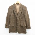 M★古着 ブルックスブラザーズ 長袖 ブランド テーラード ジャケット メンズ 90年代 90s ロング丈 ウール USA製 茶他 チェック【spe】26feb03