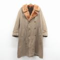 【20%OFF】XL★古着 長袖 ビンテージ コート メンズ 70年代 70s 大きいサイズ ロング丈 フェイクファー ベージュ 25nov19