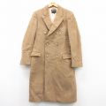 M★古着 長袖 ウール コート メンズ ロング丈 ベージュ カーキ 25jan28 中古 アウター
