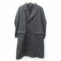 M★古着 長袖 ウール コート メンズ 90年代 90s ロング丈 USA製 濃グレー 25feb19 中古 アウター