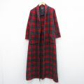 S★古着 ペンドルトン PENDLETON 長袖 ウール ガウン メンズ 80年代 80s ロング丈 USA製 赤他 レッド チェック 25oct07 中古 アウター