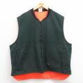 XL★古着 CODET ウール ベスト メンズ 90年代 90s リバーシブル 大きいサイズ カナダ製 緑 グリーン 25oct08 中古 アウター