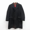 L★古着 長袖 コート メンズ 80年代 80s ロング丈 黒 25nov18