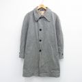 XL★古着 長袖 ウール コート メンズ 90年代 90s ロング丈 USA製 グレー 内側ブランケット 25nov18