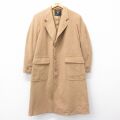 L★古着 長袖 ウール コート メンズ 90年代 90s ロング丈 USA製 ベージュ 25nov21