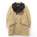 【20%OFF】L★古着 マックレガー 長袖 ビンテージ ウール コート メンズ 70年代 70s ロング丈 USA製 ベージュ他 内側ファー【spe】 25nov21