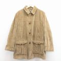 XL★古着 マイティーマック 長袖 ビンテージ コーデュロイ ジャケット コート メンズ 70年代 70s ロング丈 USA製 ベージュ 内側ボア 25dec11