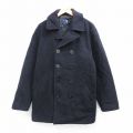 XL★古着 ギャップ GAP 長袖 ウール ジャケット ピーコート メンズ 00年代 00s ロング丈 紺 内側キルティング 25dec25