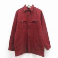 L★古着 ウールリッチ 長袖 ウール ジャケット コート メンズ 80年代 80s ロング丈 USA製 エンジ 25dec27