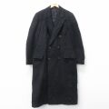 L★古着 長袖 ウール コート メンズ 90年代 90s ロング丈 カナダ製 黒 26jan06
