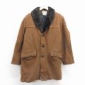 L★古着 タウンクラフト 長袖 ビンテージ ジャケット コート メンズ 70年代 70s ロング丈 茶他 26jan08