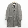 XL★古着 アクアスキュータム 長袖 ウール コート メンズ 70年代 70s ロング丈 イングランド製 グレー他【spe】 26jan08