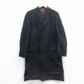L★古着 長袖 ウール コート メンズ 80年代 80s ロング丈 USA製 黒 26jan08
