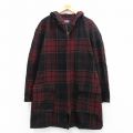 XL★古着 ペンドルトン 長袖 ビンテージ ウール コート メンズ 60年代 60s ラグラン 大きいサイズ ロング丈 エンジ他 チェック【spe】 26jan19