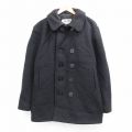 L★古着 ショット SCHOT 長袖 Pコート ピーコート メンズ 90年代 90s 10ボタン ウール USA製 黒 内側キルティング 26jan19