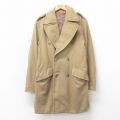 M★古着 長袖 ウール コート メンズ 80年代 80s ロング丈 イングランド製 ベージュ 26jan21