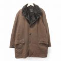 XL★古着 JCペニー タウンクラフト 長袖 ビンテージ ウール コート メンズ 70年代 70s 大きいサイズ ロング丈 茶 内側ファー【spe】 26jan21