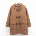 L★古着 エルエルビーン 長袖 ウール ダッフル コート パーカー メンズ 90年代 90s ロング丈 USA製 茶【spe】 26feb07