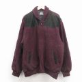 XL★古着 長袖 ウール ジャケット メンズ 90年代 90s 大きいサイズ カナダ製 エンジ系 内側キルティング【spe】 26feb14