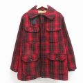 L★古着 ウールリッチ 長袖 ウール ジャケット メンズ 90年代 90s マッキーノ USA製 赤他 チェック【spe】 26feb27