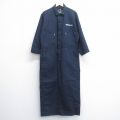 W41★古着 長袖 ワーク ツナギ メンズ 90年代 90s ING 大きいサイズ USA製 タロン 紺 ネイビー 25jul05 中古 オールインワン ボトムス