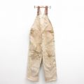 W38★古着 カーハート Carhartt オーバーオール メンズ 90年代 90s ダブルニー ダック地 コットン USA製 ベージュ カーキ 【spe】 25sep20 中古 ボトムス