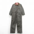 W41★古着 キー 長袖 ツナギ メンズ 80年代 80s 大きいサイズ USA製 タロン 濃緑 グリーン 内側キルティング 【spe】 25oct20 中古 オールインワン ボトムス
