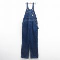 W40★古着 カーハート Carhartt オーバーオール メンズ 90年代 90s 大きいサイズ コットン USA製 紺 ネイビー デニム 【spe】 25nov01 中古 ボトムス