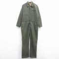 W39★古着 長袖 ワーク ツナギ メンズ 80年代 80s 大きいサイズ 濃緑 26feb09