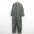 W39★古着 長袖 ミリタリー ツナギ メンズ 90年代 90s 大きいサイズ USA製 緑 26mar13