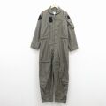 W40★古着 長袖 ミリタリー ツナギ メンズ 90年代 90s 大きいサイズ USA製 濃緑 26mar14