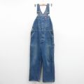 W38★古着 ディッキーズ オーバーオール メンズ 80年代 80s コットン USA製 紺 デニム【spe】 26apr08