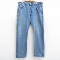 W38★古着 ジーンズ Levis リーバイス 501 メンズ ヒゲ コットン 紺 ネイビー デニム 25aug07 中古 ボトムス ジーパン Gパン ロング パンツ