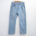 W32★古着 ジーンズ Levis リーバイス 501 メンズ 00年代 00s コットン 薄紺 ネイビー デニム 【spe】 25aug08 中古 ボトムス ジーパン Gパン ロング パンツ