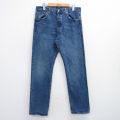 W32★古着 ジーンズ Levis リーバイス 501 メンズ ヒゲ 紺 ネイビー デニム 25aug08 中古 ボトムス ジーパン Gパン ロング パンツ
