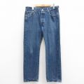 W34★古着 ジーンズ Levis リーバイス 501 メンズ コットン 紺 ネイビー デニム 25oct30 中古 ボトムス ジーパン Gパン ロング パンツ