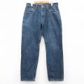 W34★古着 リーバイス Levis 550 メンズ ヒゲ コットン 濃紺 ネイビー デニム 25jun21 中古 ボトムス ジーパン Gパン ロング パンツ