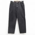 W37★古着 ジーンズ Levis リーバイス 550 メンズ 00年代 00s コットン 黒 ブラック デニム 25jul16 中古 ボトムス ジーパン Gパン ロング パンツ