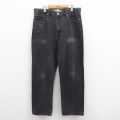 W37★古着 ジーンズ リーバイス Levis 550 メンズ テーパード コットン 黒 ブラック デニム 25jul29 中古 ボトムス ジーパン Gパン ロング パンツ