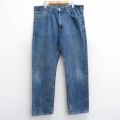 W38★古着 リーバイス Levis 505 メンズ ヒゲ コットン 紺 ネイビー デニム 25sep06 中古 ボトムス ジーパン Gパン ロング パンツ