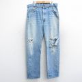 W36★古着 リーバイス Levis 505 メンズ 90年代 90s ヒゲ コットン USA製 紺 ネイビー デニム 25oct15 中古 ボトムス ジーパン Gパン ロング パンツ