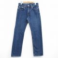 W30★古着 ジーンズ リーバイス Levis 505 メンズ ヒゲ コットン 紺 ネイビー デニム 25oct30 中古 ボトムス ジーパン Gパン ロング パンツ
