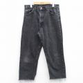 【20%OFF】W34★古着 ジーンズ リーバイス Levis 550 メンズ 90年代 90s ヒゲ コットン USA製 黒 ブラック デニム 【spe】 25oct30 中古 ボトムス ジーパン Gパン ロング パンツ